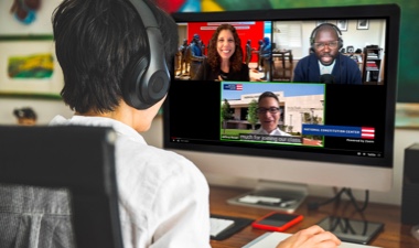Student viewing online class