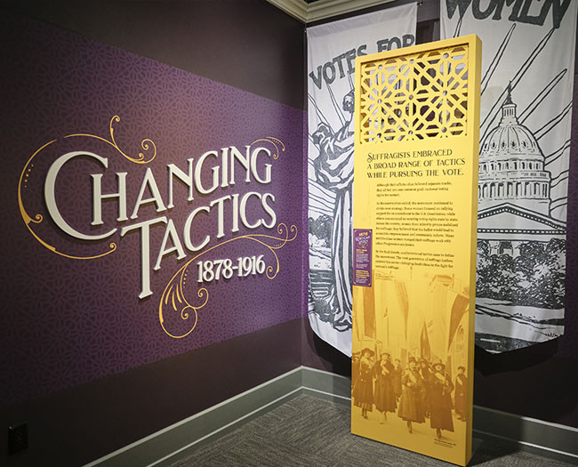 Photo of a display in the 19th Amendment exhibit