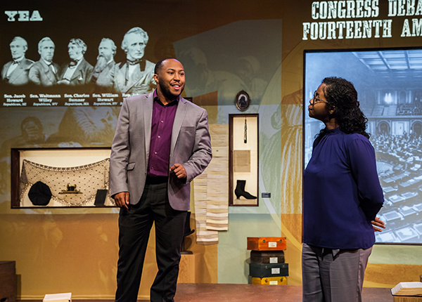 two actors on stage